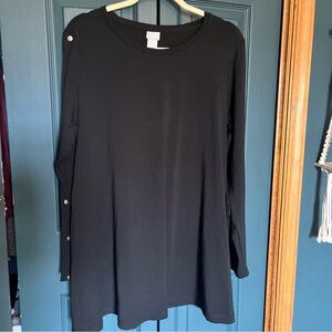 Chicos 2 long Tunic Top Shirt Blouse With Metal Buttons Down Sleeves Very Nice